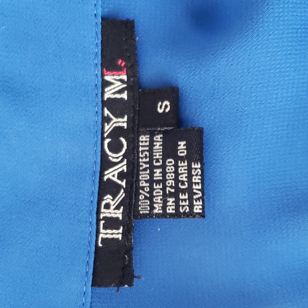 Tracy M. Sheer Colorblock Button-Up Striped High-… - image 3